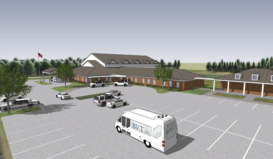 Artist Rendering of the new BVT Activities Building and Parking Lot